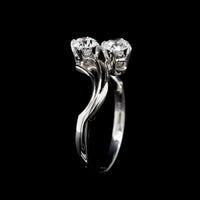 Jabel Vintage 18K White Gold Estate Diamond Bypass Ring