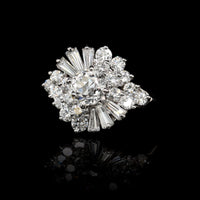 Platinum Estate Diamond Cluster Ring