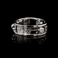 Tiffany & Co. 18K White Gold Estate Diamond 1837 Ring