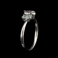 Platinum Estate Diamond and Aquamarine Ring