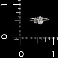 Platinum Estate Diamond and Aquamarine Ring