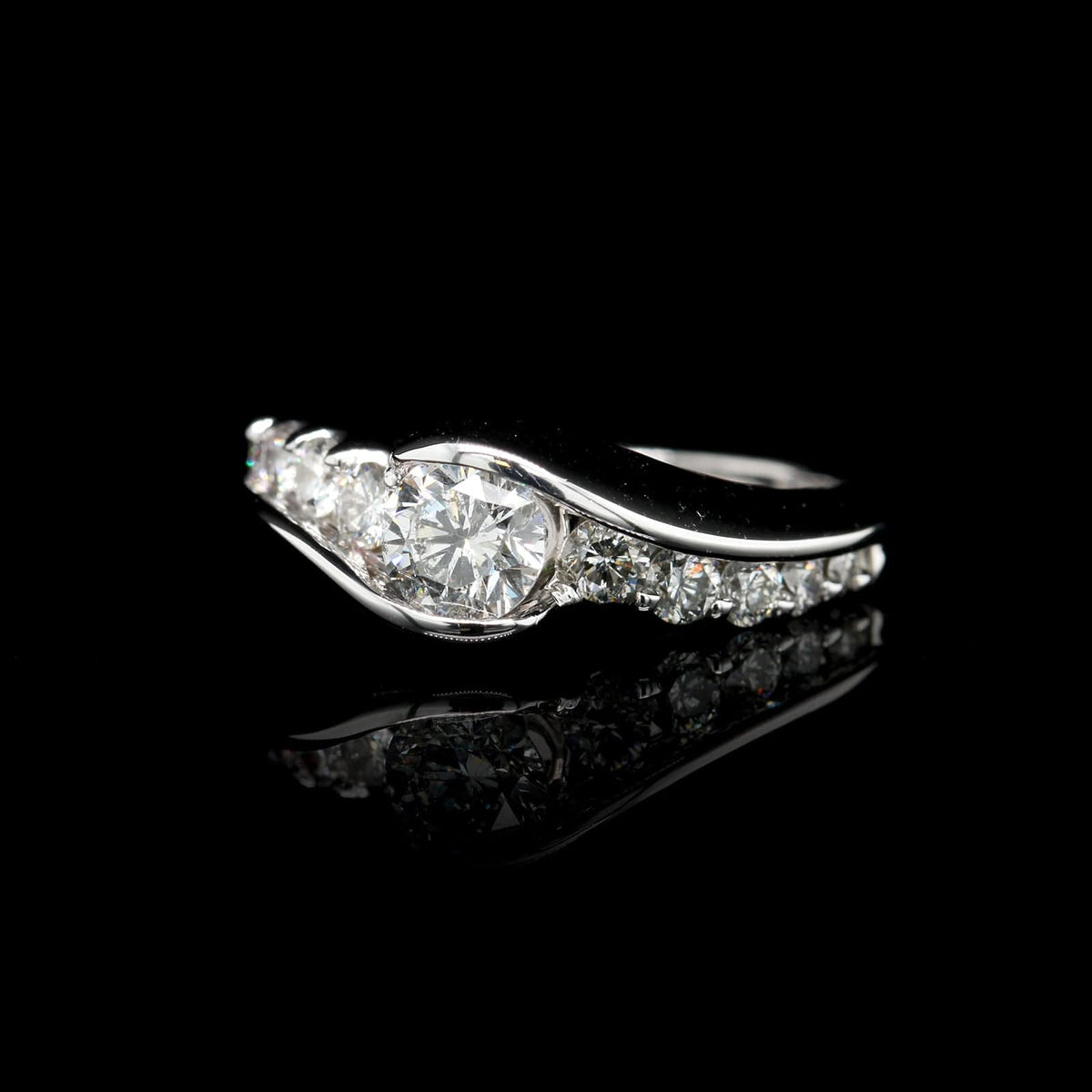 14K White Gold Estate Diamond Ring