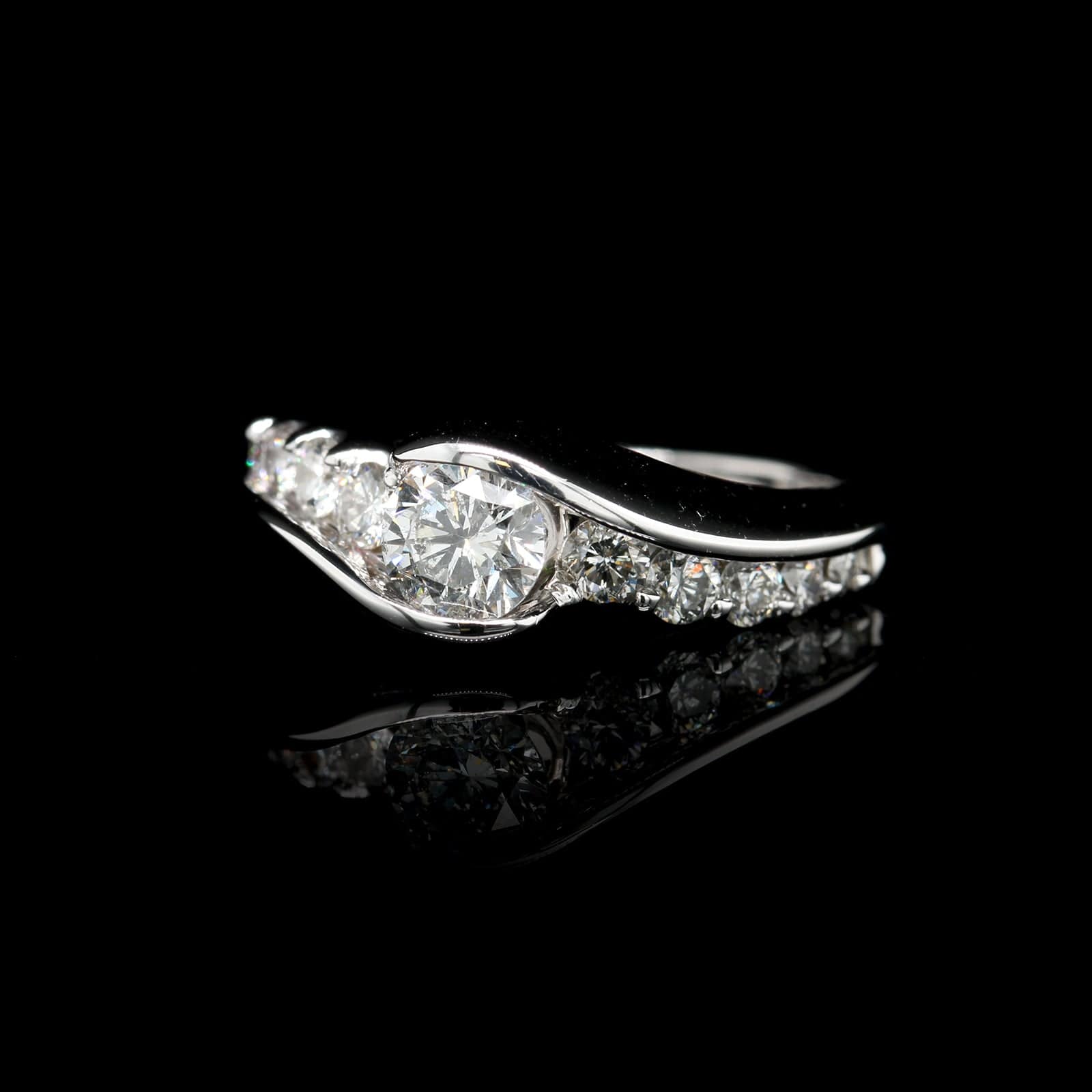 14K White Gold Estate Diamond Ring