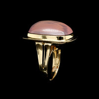 18K Yellow Gold Estate Rose Quartz Ring