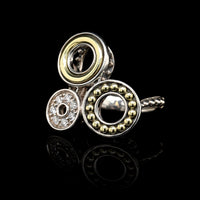 Lagos Sterling Silver and 18K Yellow Gold Estate Circle Diamond Ring
