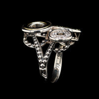 Lagos Sterling Silver and 18K Yellow Gold Estate Circle Diamond Ring