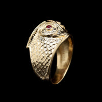 14K Yellow Gold Estate Owl Ring