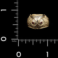14K Yellow Gold Estate Owl Ring
