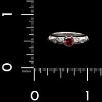 14K White Gold Estate Pink Sapphire and Diamond Ring