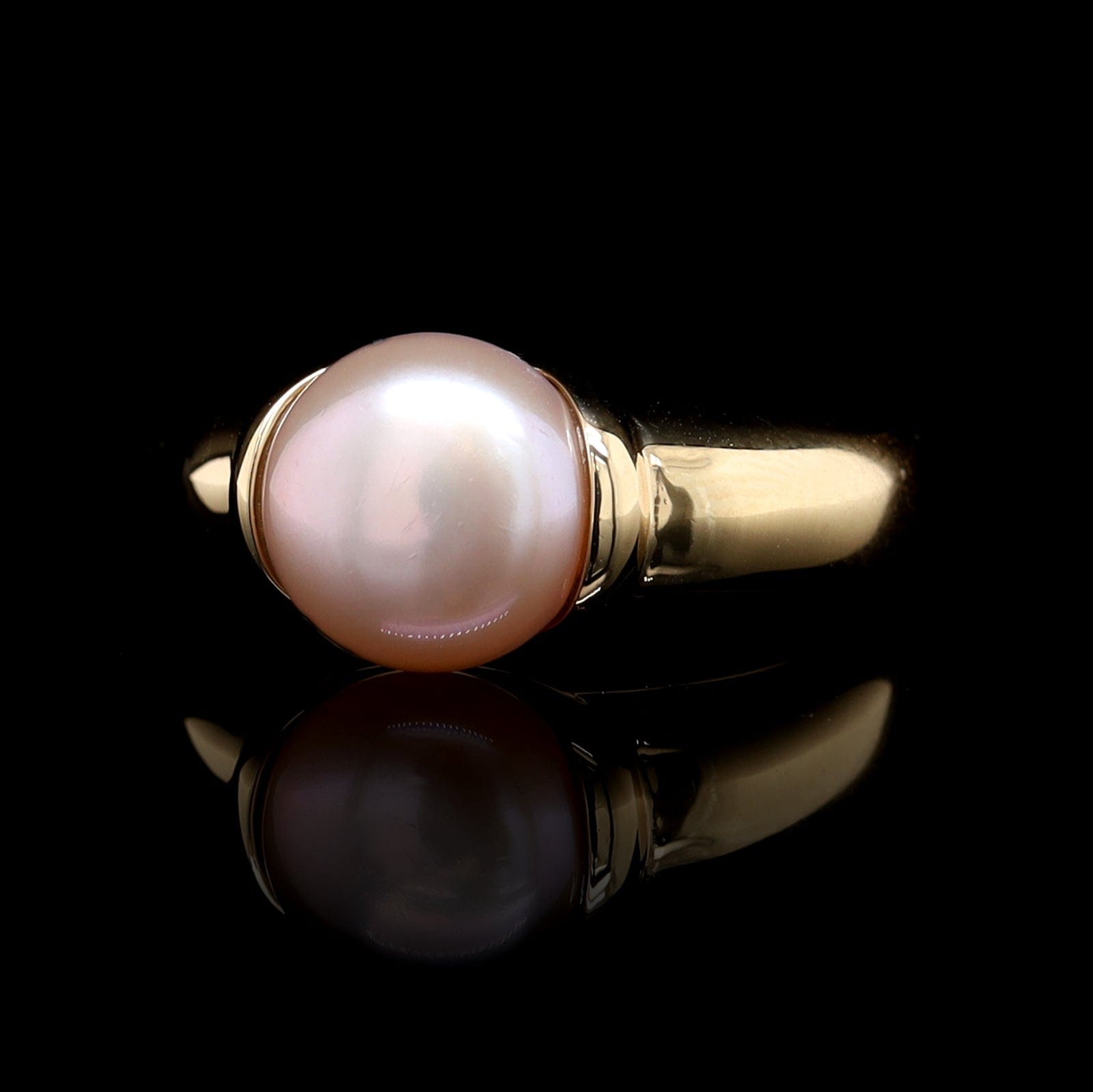 14K Yellow Gold Estate Cultured Freshwater Pearl Ring