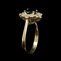 18K Yellow Gold Estate Sapphire and Diamond Ring