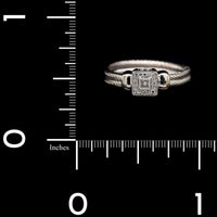 18K White Gold Estate Diamond Double Rope Ring