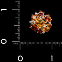 14K Yellow Gold Estate Citrine and Diamond Ring
