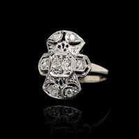 Vintage 14K White Gold Estate Diamond Ring