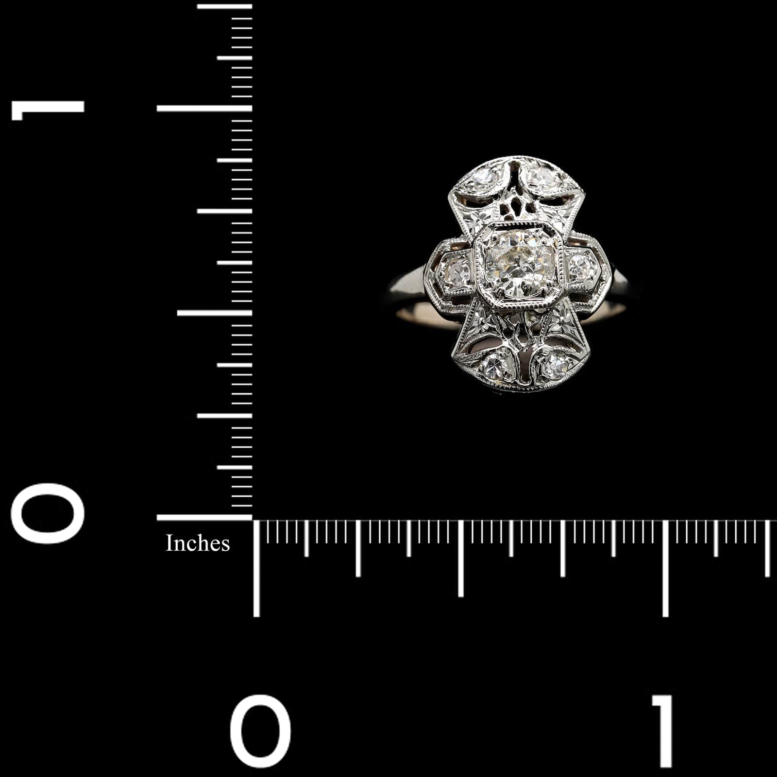 Vintage 14K White Gold Estate Diamond Ring