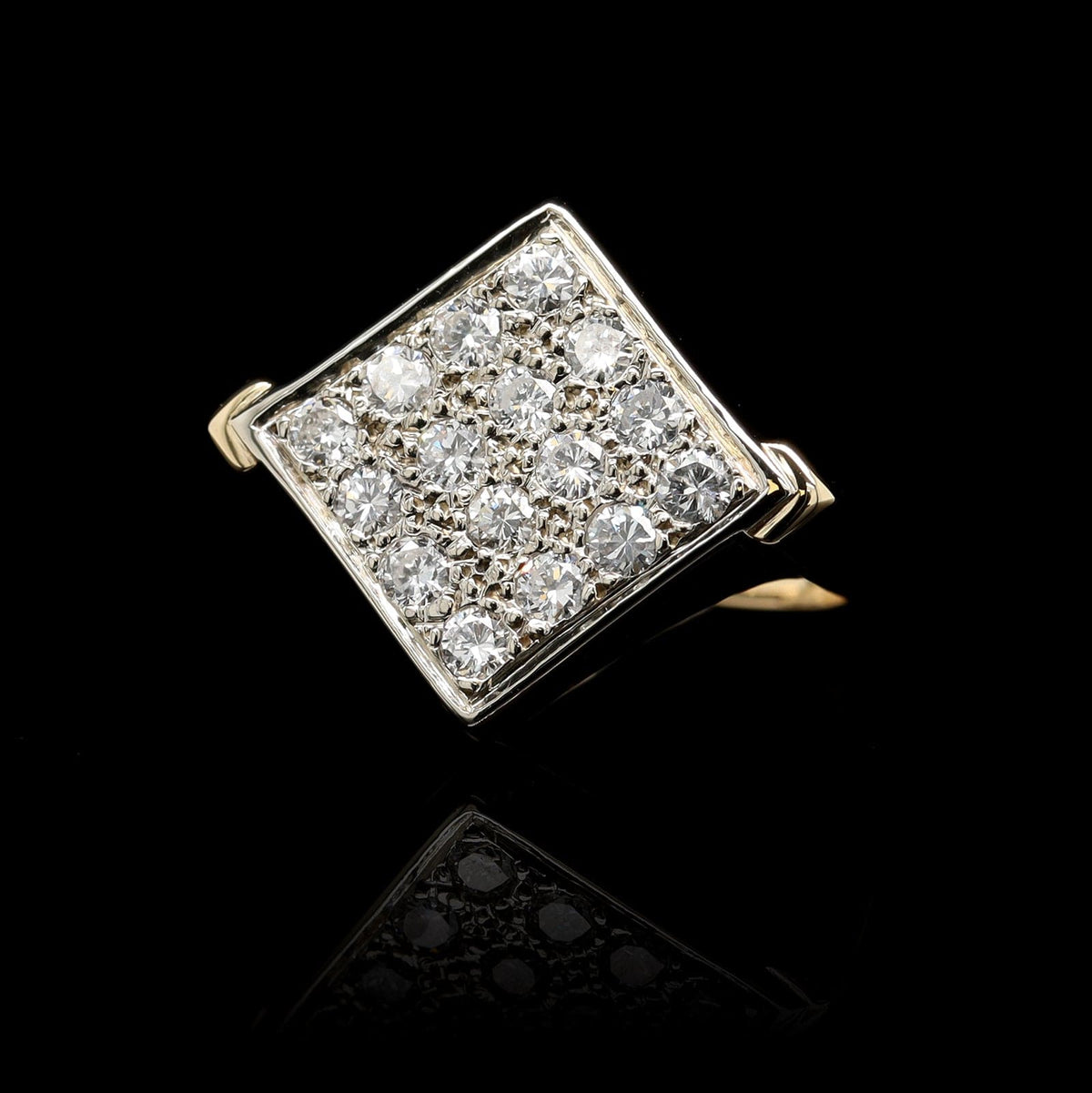 14K Two-tone Gold Diamond Pave Ring