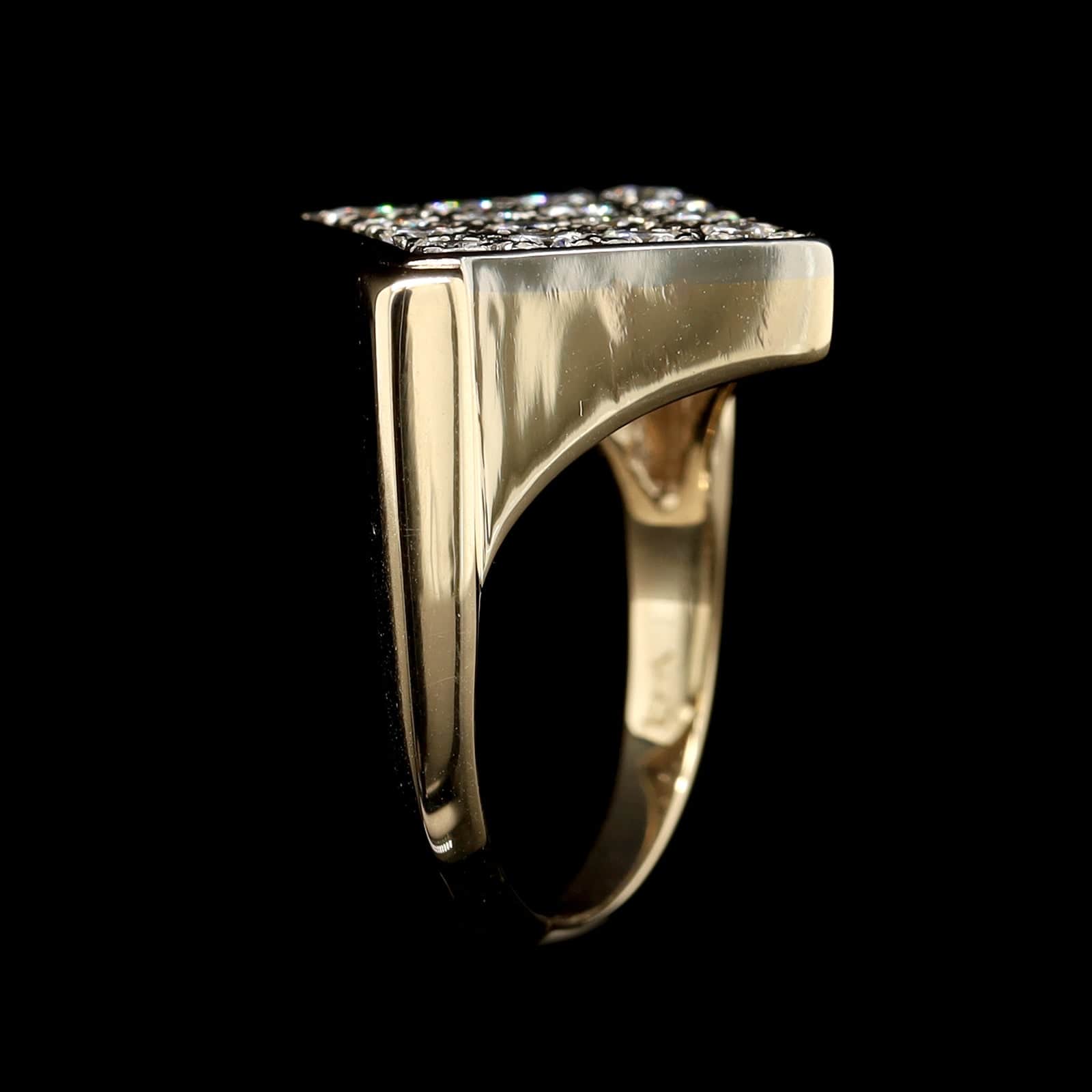 14K Two-tone Gold Diamond Pave Ring