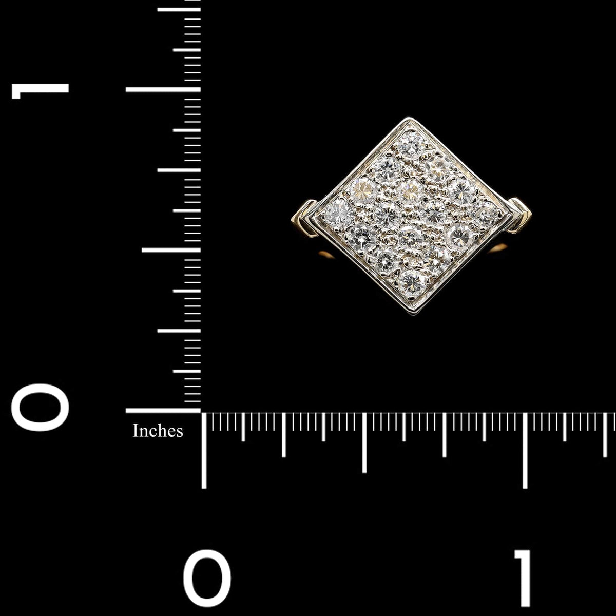 14K Two-tone Gold Diamond Pave Ring