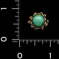 18K Yellow Gold Estate Aventurine Bead Flower Ring