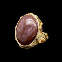 18K Yellow Gold Estate Jasper Ring