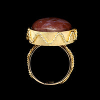 18K Yellow Gold Estate Jasper Ring
