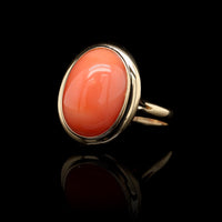 14K Yellow Gold Estate Coral Ring