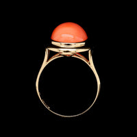 14K Yellow Gold Estate Coral Ring