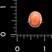 14K Yellow Gold Estate Coral Ring