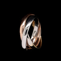 18K Tricolor Gold Estate Rolling Ring