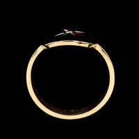 FoundRae 18K Yellow Gold Estate Black Eternal Compass Enamel Cigar Band