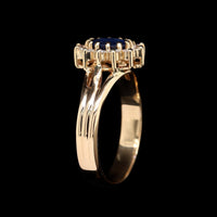 14K Yellow Gold Estate Sapphire and Diamond Ring