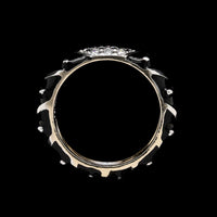 Hidalgo 18K White Gold Estate Black Enamel and Diamond Ring