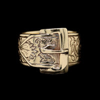 9K Yellow Gold Estate Irish Buckle Ring