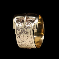 9K Yellow Gold Estate Irish Buckle Ring