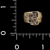 9K Yellow Gold Estate Irish Buckle Ring