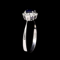 18K White Gold Estate Sapphire and Diamond Ring