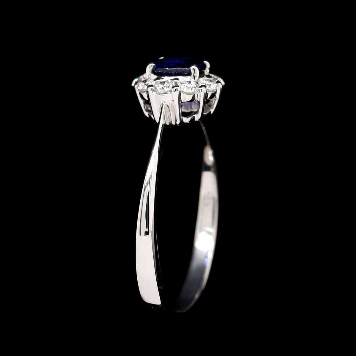 18K White Gold Estate Sapphire and Diamond Ring