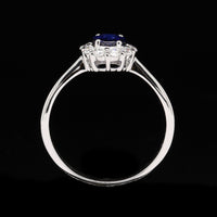 18K White Gold Estate Sapphire and Diamond Ring