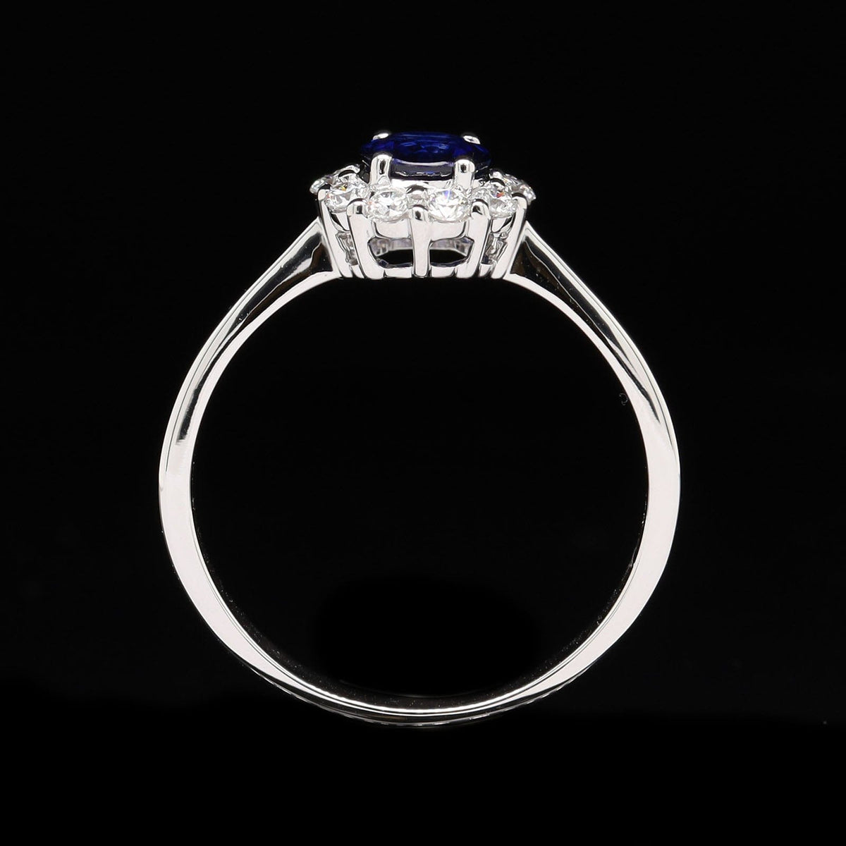 18K White Gold Estate Sapphire and Diamond Ring