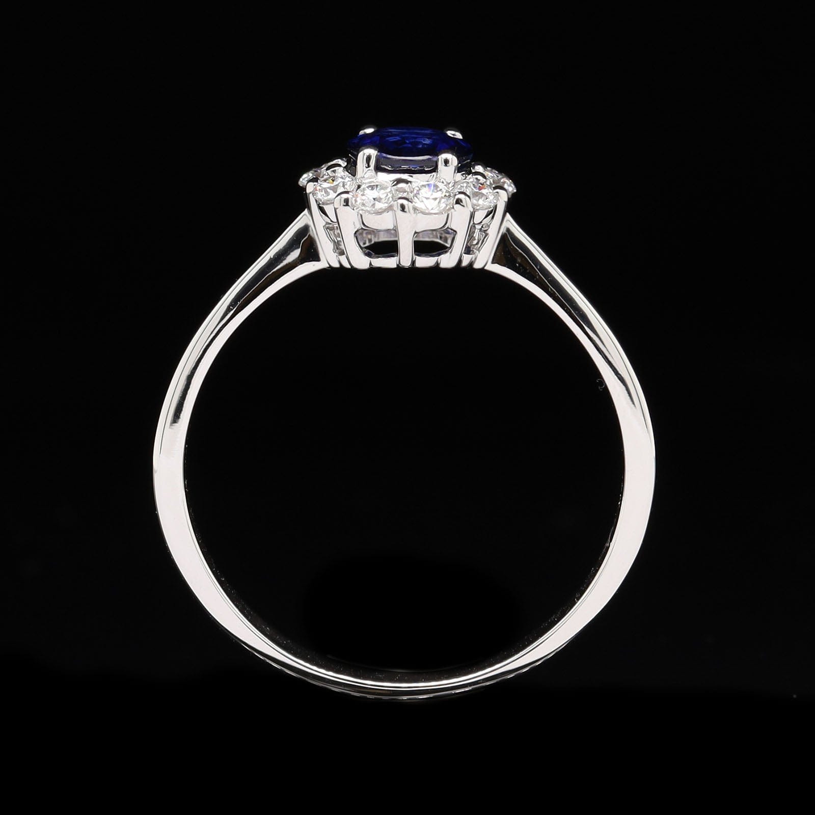 18K White Gold Estate Sapphire and Diamond Ring