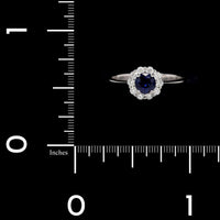 18K White Gold Estate Sapphire and Diamond Ring