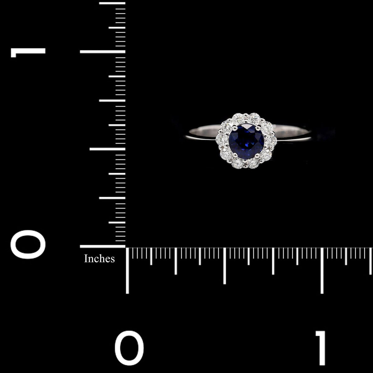 18K White Gold Estate Sapphire and Diamond Ring