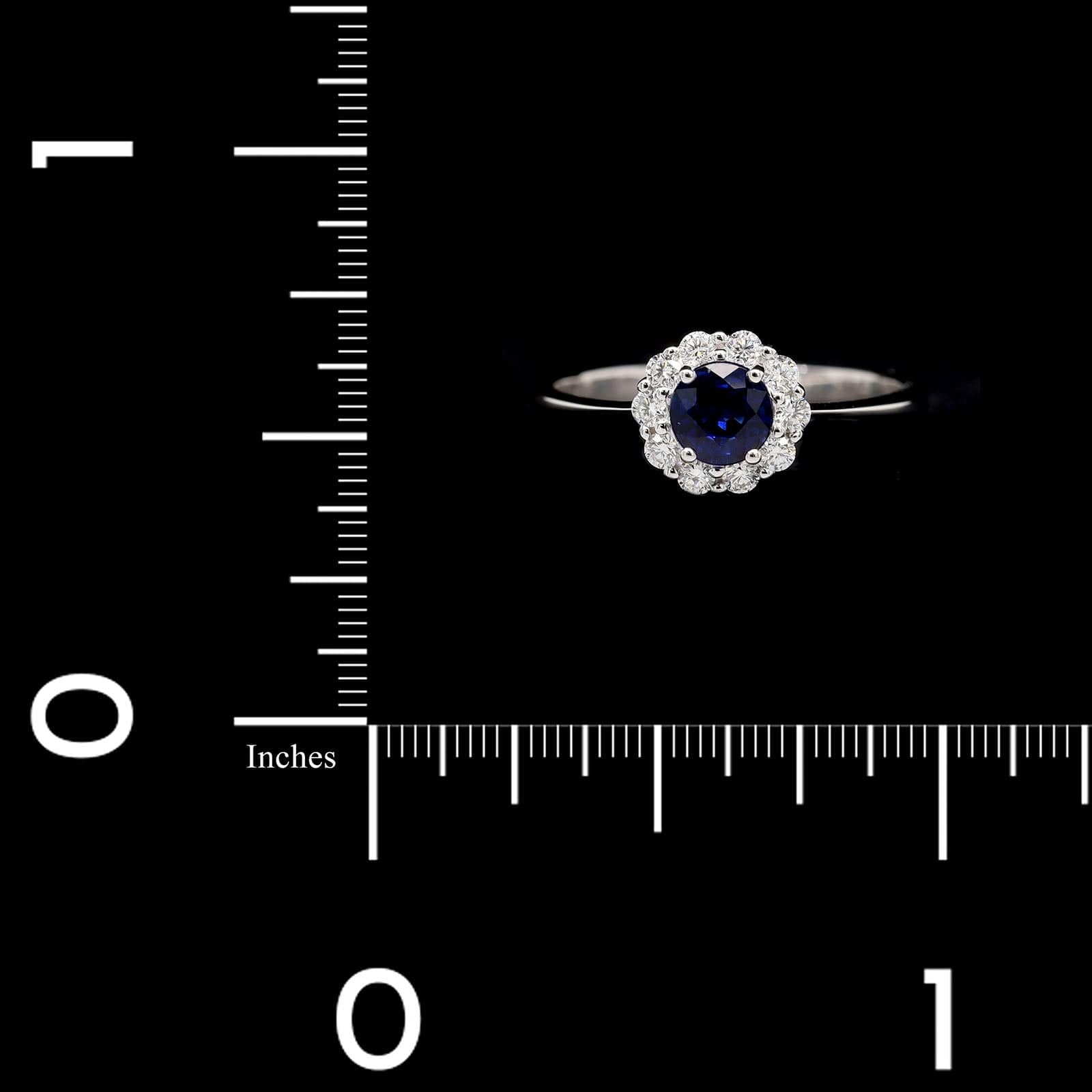 18K White Gold Estate Sapphire and Diamond Ring