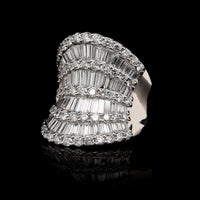 18K White Gold Estate Diamond Saddle Ring