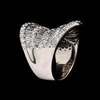 18K White Gold Estate Diamond Saddle Ring