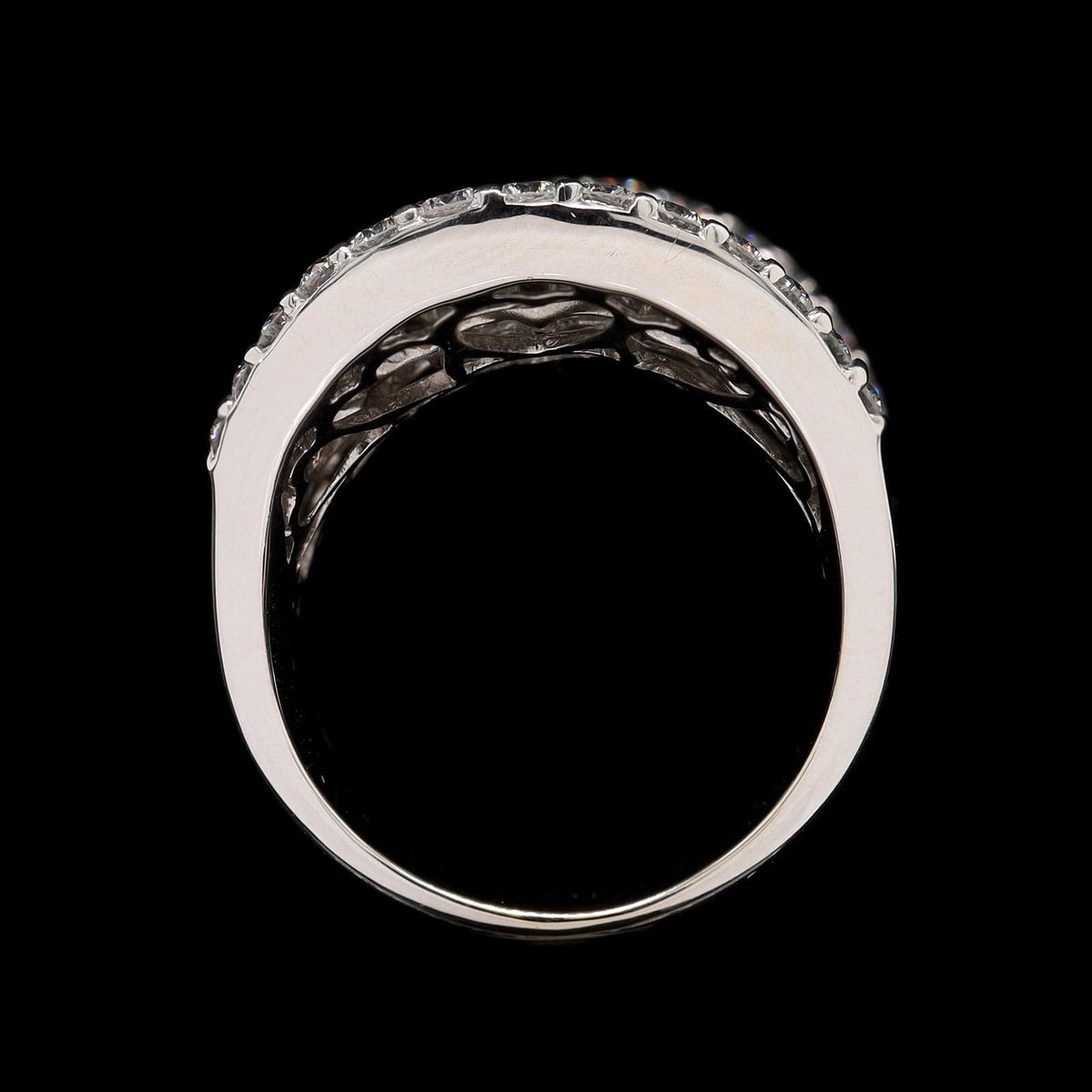 18K White Gold Estate Diamond Saddle Ring