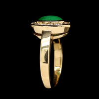 18K Yellow Gold Estate Jadeite and Diamond Ring