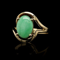 14K Yellow Gold Estate Jadeite Ring