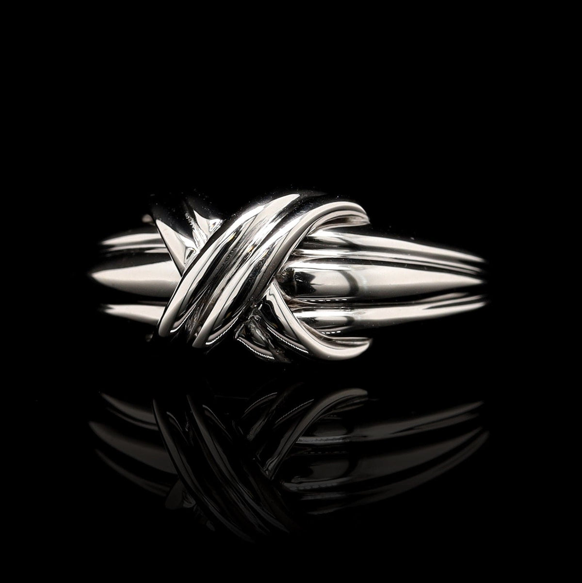 Tiffany & Co. 18K White Gold Estate Signature X Ring