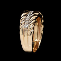 14K Two-tone Gold Estate Diamond Rope Twist Ring